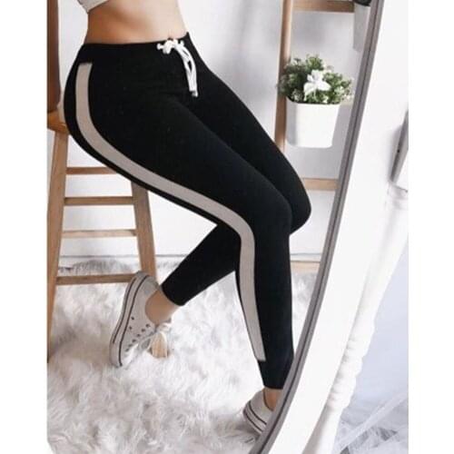 High Waist Striped Fitness Skinny Slim Running Gym Scrunch Cotton Long Trouser Women Csaual Stretch Leggings Sport Pants