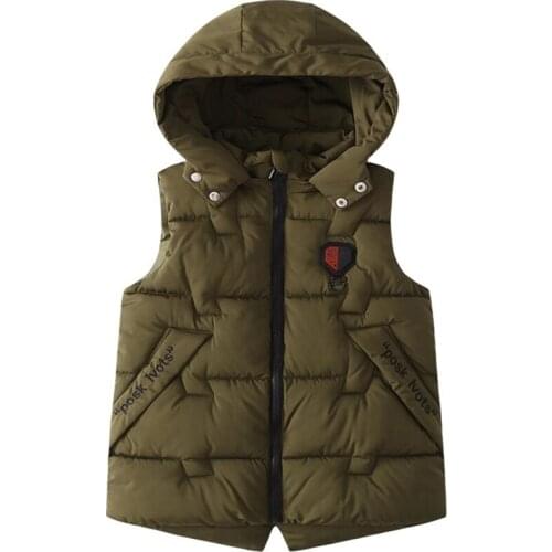 Siddons boys vest in 2019 latest fashion vest jackets with removable cap and letters print suitable for 4-14 years old kids