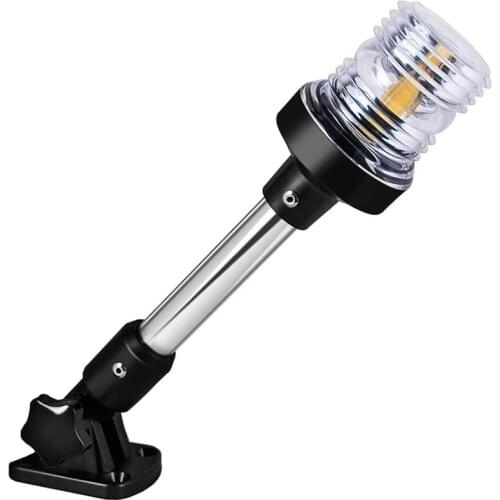 Fold Down LED Boat Stern Light Boat Anchor Light 12V Boat Signal Ligh for Yacht Boat Pontoon and Fishing Boat (12 inch)