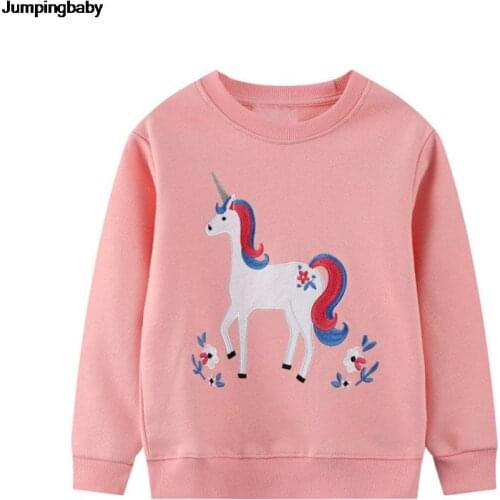 2021 Unicorn Sweatshirts Girls Sweatshirt Moletom Sudaderas Autumn Tops Kids Clothes Roupa Infantil Menina Unicornio Moleton