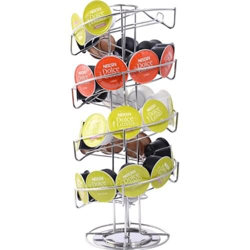 ROTATING DolceGusto Coffee Pod Capsule Holder Chrome Stand Rack
