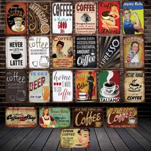 [ WellCraft ] Humor Coffee Mom rules Metal Plaque Wall Tin Signs Posters Vintage Painting Cafe Custom Decor LT-2034