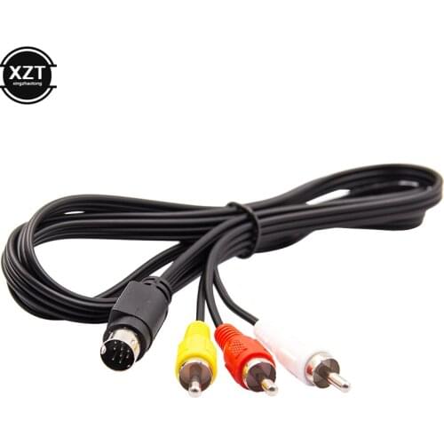 1pcs Retro-bit AV RCA Audio Video Cable For Sega Genesis 2 3 II III Connection Cord 3RCA to 9 pin Nickel Plated Plug Game Cable