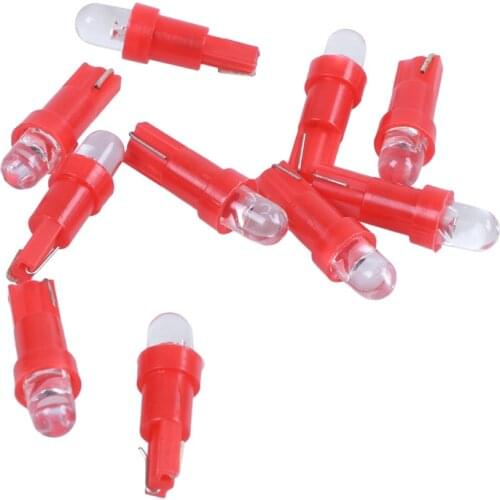 10 x DC 12V LED Red Bulb Dashboard T5 Lamp For Automotive