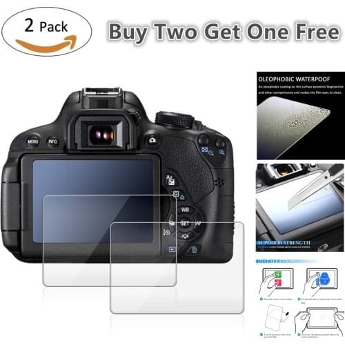 2 Pack 9H Tempered Glass LCD Screen Protector for Panasonic Lumix DMC-GH5 GH5 GH5s / Canon SX730 SX740 HS