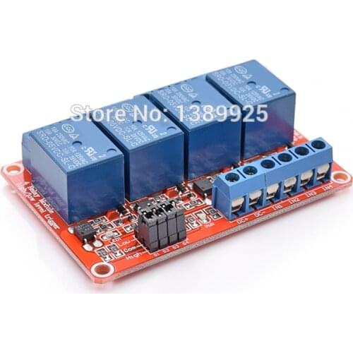5pcs/lot 5V 4 Channel Relay Module with Opto Isolation Supports High and Low Level Trigger Optocoupler