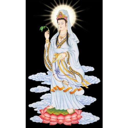 DIY Diamond Embroidery Guanyin Bodhisattva Full Square/round Diamond Painting Mosaic Cross Stitch Kit Home decoration BY420