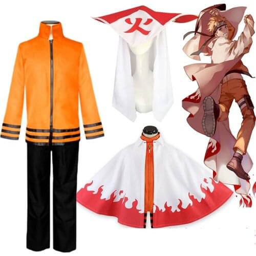 Hot Naruto Shippuden Uzumaki Naruto Seventh Hokage Suit Anime Cosplay Costume Unisex Halloween Stage Performance Costume C88M12