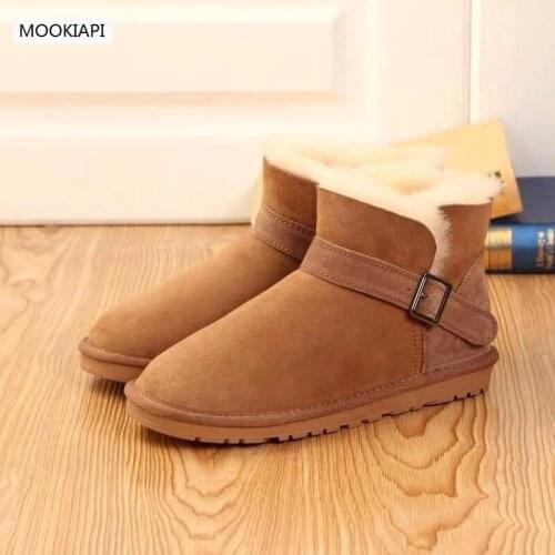 Australias top quality mens snow boots in 2019, real sheepskin, natural wool, fashionable waterproof mens shoes, 4 colors