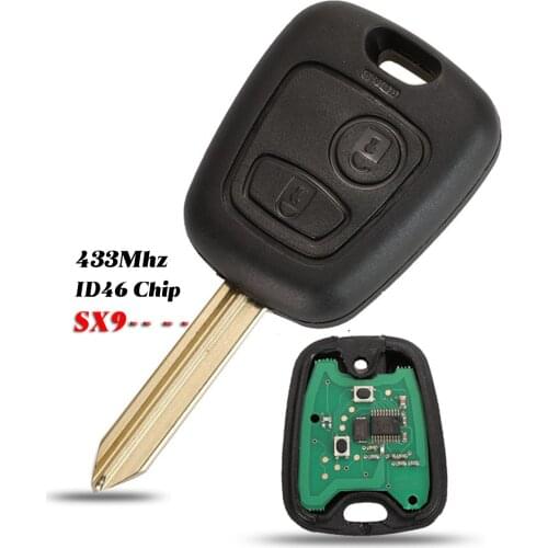 Jingyuqin 10x Car Remote Key DIY for Citroen 2 Buttons Complete Key