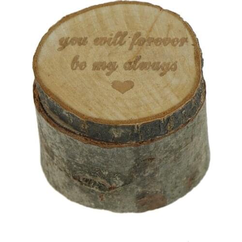 1pc Wooden "you Will Forever Be My Always" Shabby Rustic Wedding Ring Bearer Box