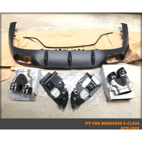 Rear Bumper Lip Diffuser With Exhaust Pipes Fit For Mercedes Benz E Class C238 Sport Coupe Upgrade E53 AMG Style 2019-2020