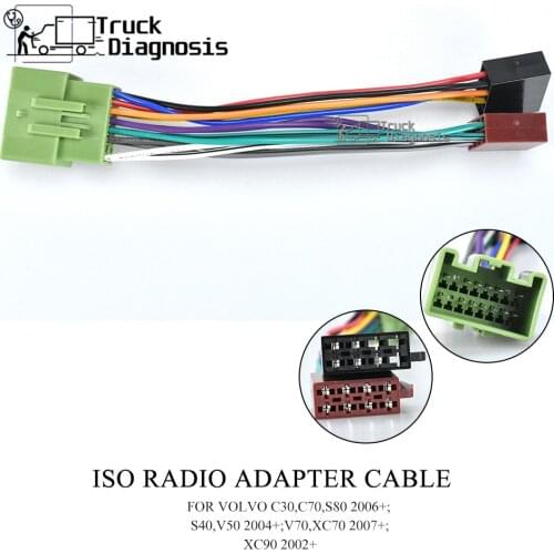 ISO RADIO ADAPTER CABLE FOR VOLVO C30,C70,S80 2006+;S40,V50 2004+;V70,XC70 2007+;XC90 2002+ 12-032