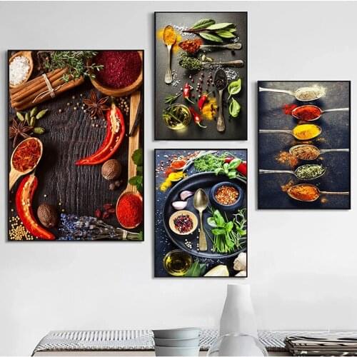 Modern Personality Still Life Kitchen Food Ingredients Canvas Painting Picture Posters And Print Wall Art Interior Home Decor