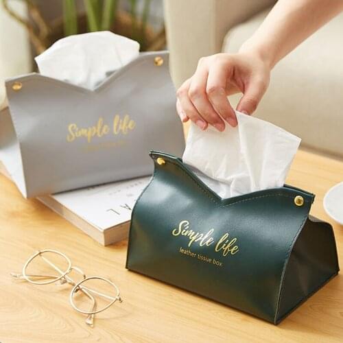 Leather Tissue Box Retro Desktop Napkin Pumping Paper Holder Durable Toilet Paper Pouch Living Room Bedroom Table Organizer