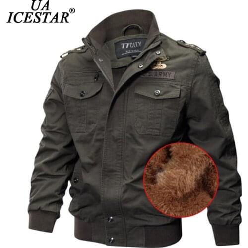 UAICESTAR Winter Thicken Jacket Men 2020 Fleece Casual Parkas Warm Windproof Coat Fashion Military Bomber Tactical Men Jackets