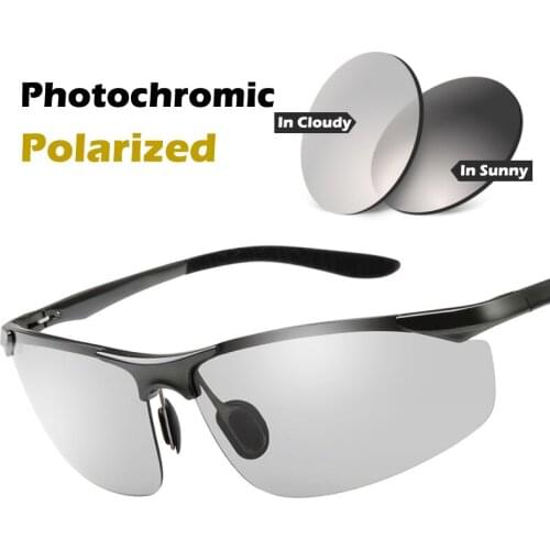 Mens Photochromic Polarized Sunglasses Brand Designer for Drivers Male Outdoor Sports Cycling Driving Fishing UV400 Glasses