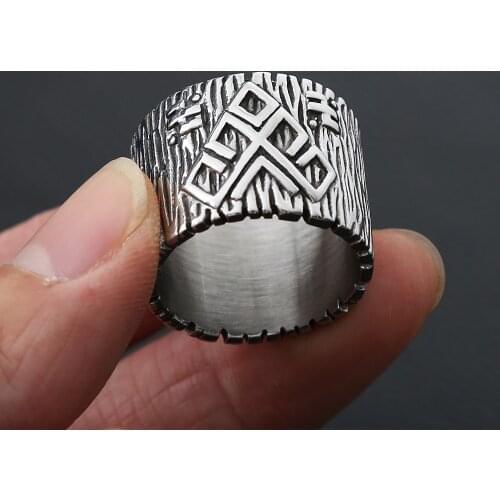 Vintage Viking Style Jewelry Ring Mens Hera Rune Stainless Steel Celtics Amulet Ring Biker Pagan Gift Free Shipping Size 7-13