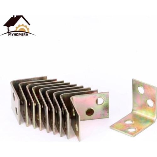 Myhomera 10Pcs Corner Code Right Angle L-shaped Support Connector Furniture Fixing Frame Reinforced Thickening 90 Degrees Iron