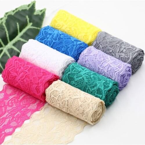 5Meters/Lots 8cm Elastic Lace Crafts Sewing Ribbon White Black Stretch Lace Trimming Knitting Material DIY Garment Accessories