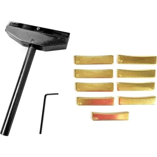 Luthier Tools Set Guitar Bass Fret Press Caul Fingerboard Pressing Tool + 9Pcs Brass Radian Fret Inserts with Hex Wrench