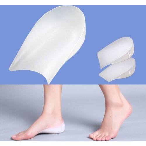 New hot ladies mens invisible height increase heel pad silicone insole foot massage insole