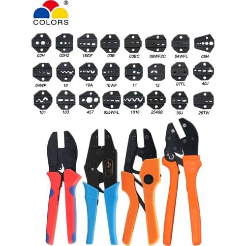 Crimping Pliers Plug Tube Insulation Non-insulated Flag Coaxial Cable Terminals Replaceable Jaws Crimp Pliers Dies Sets kits