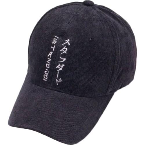 Casual Corduroy Baseball Cap For Women And Men Embroidery Baseball Caps High Quality Winter Adjustable Casual Travel Hat TG0010