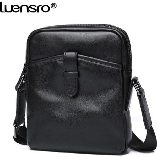 Casual Men Genuine Leather Crossbody Bags Mini Shoulder Bag High Quality Male Messenger Bag Thin Mens Handbags