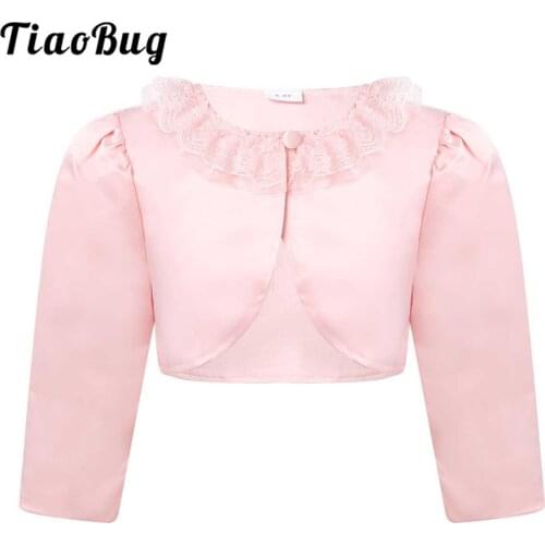 Flower Girls Jacket Long Sleeve Cardigan Cape Kids Wedding Flower Dress Bolero Capelet Wrap Coat For Girls Children Clothing