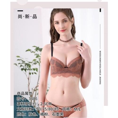 Sexy Lace Gathered Bra Suit Comfortable Adjustable Breast Collection Underwear Set Push Up Lingerie Lingerie Set Sexy