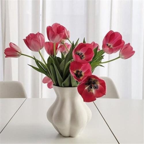 Nordic Style Arts Muse Multi Buttock Vase Abstract Decorative Ornaments Ceramic Ass Flower Pot Home Decoration