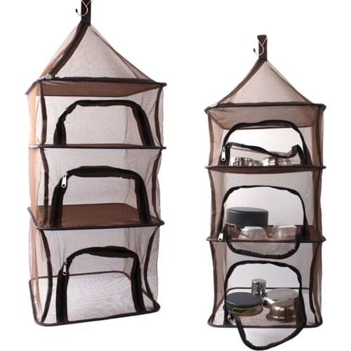 Outdoor Folding Drying Net Multifunctional Four Layer Storage Basket Tableware Fruit And Vegetable Hanging Cage Sun Dried Fish