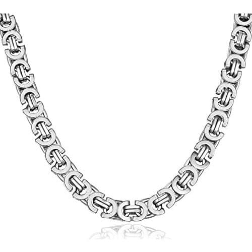 Stainless Steel Byzantine Necklace Men and Women Necklace Jewellery Necklace Special Gift 3,5mm Width
