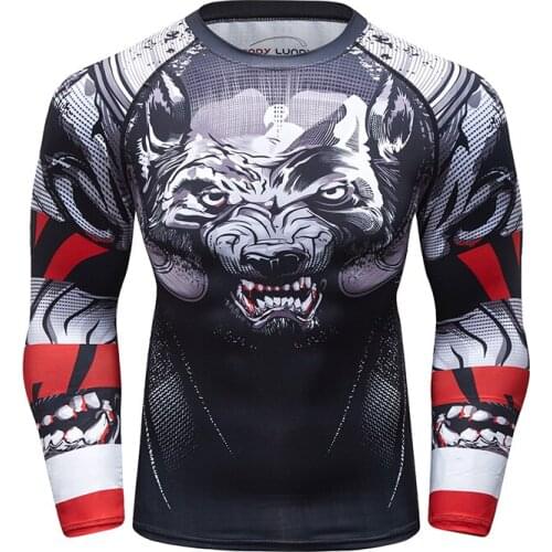 High Quality Men Round Neck Sport Tshirt Fashion Digital Sublimation Printed Rash Guard