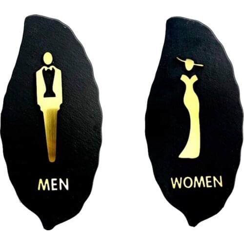 Grade Bathroom High Sign Wc Toilet Door Indicator Signage Creative Personality Men Women Door Sign Plate Acrylic