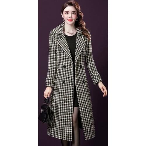 WYWAN 2020 Women Coat outerwear winter clothing fashion warm woolen blends female elegant Double Breasted woolen coat