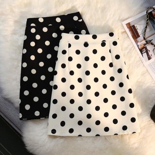 Dots Mini Black Korean Fashion Style Autumn Summer Skirts For Vintage Kawaii WomenS 2021 Clothes High-Waisted Skirt Harajuku