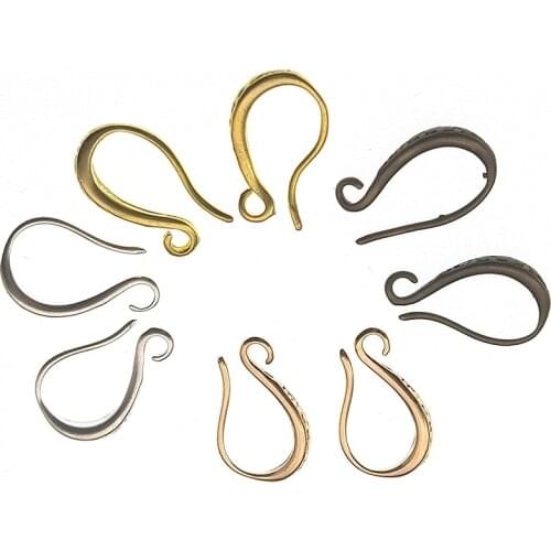 20pcs 10x15mm Silver Gold Copper Ear Hook French Earring Hooks Wire Settings Base Settings for DIY Earrings Ear Jewelry Making