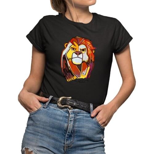 New Fashion Women T Shirt Summer Tops Female Cute The Lion King Simba Graphic Unisex Tee Shirt 90s Girls Harajuku T-shirt