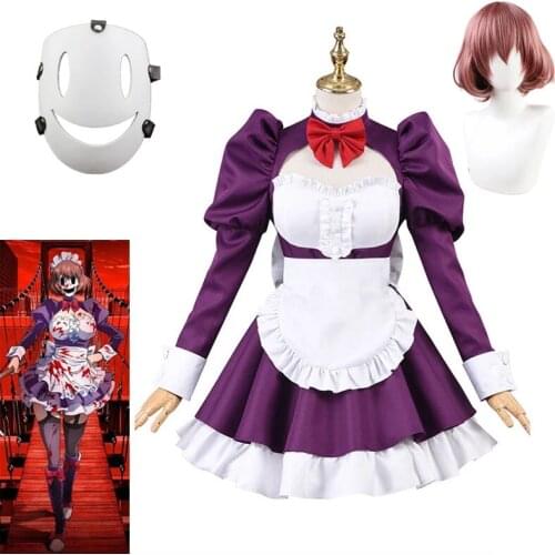 New Anime High-Rise Invasion Maid-fuku Kamen Cosplay Costume Tenkuu Shinpan Women Maid Outfits Halloween Maid Uniform Sexy