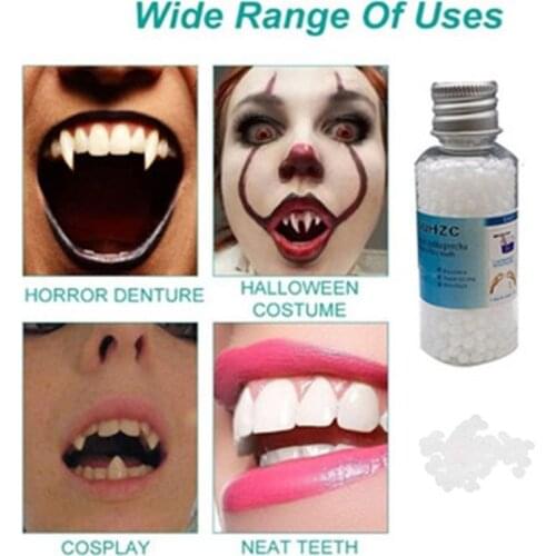 Vampire Teeth Fangs Denture Adhesive Halloween Props Temporary Tooth Repair Kit Teeth And Gaps False Teeth Solid Glue Whitening