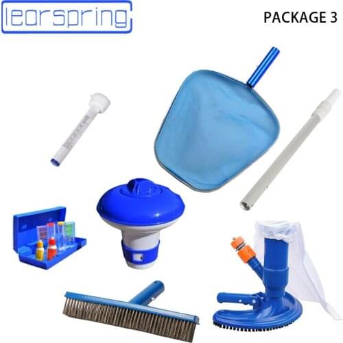 1 lots package Vacuum Cleaner with Brush Swimming Pool cleaning and suction tool Pool Accessories skimmer Automatic Dispenser