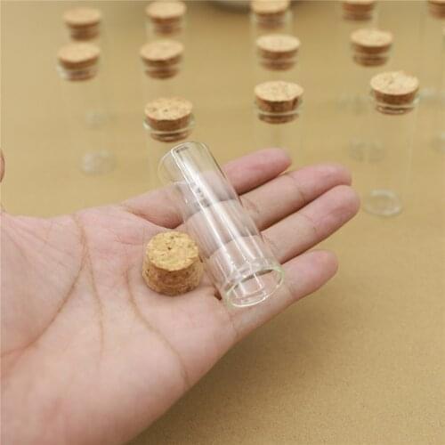 100pcs 22*60mm 12ml Small Cork Glass Bottle Stopper Test Tube Spice Bottles Container Small DIY Jars Vials Tiny Bottles glass