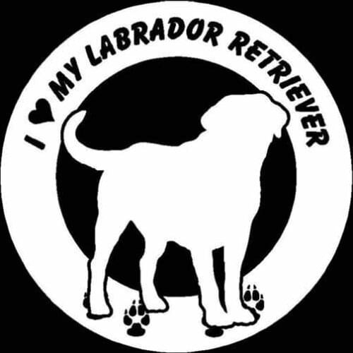 15CM*15CM I Love My Labrador Retriever Dog Vinyl Caration Car Sticker Black/Silver C2-3243
