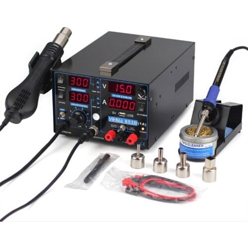 15V 1A Digital Display Heat Gun Triad Electric Blower Hot Air Gun Soldering Iron USB SMD DC Power Supply Rework Solder Station
