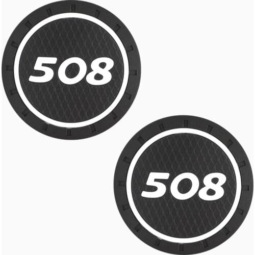 2pcs Fashion Car Coaster Silicone Epoxy Coaster Car Decoration for Peugeot 508 SW Accessories