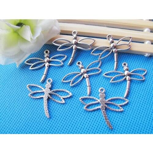 200pcs 26.75mmx32.60mm Antique Silver tone/Antique Bronze Dragonfly Connector Pendant Charm/Finding,DIY Jewelry Making Accessory