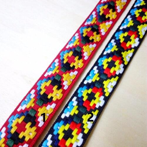26mm 38mm Fine Grid Strong Durable Martingale Trim Pet Dog Collar Ribbon Neon Rhombus Gradual Laciness National Jacquard Webbing