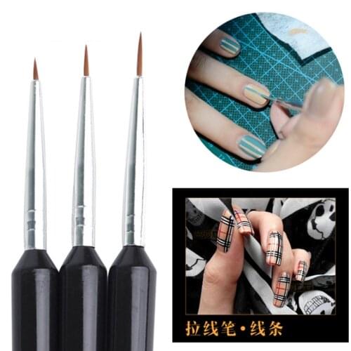 3pcs Nail Dotting Pen Silver Uv Gel Polish Painting Drawing Line Tools Kit DIY Design Nail Supplies Markers Art Pencil Manicure